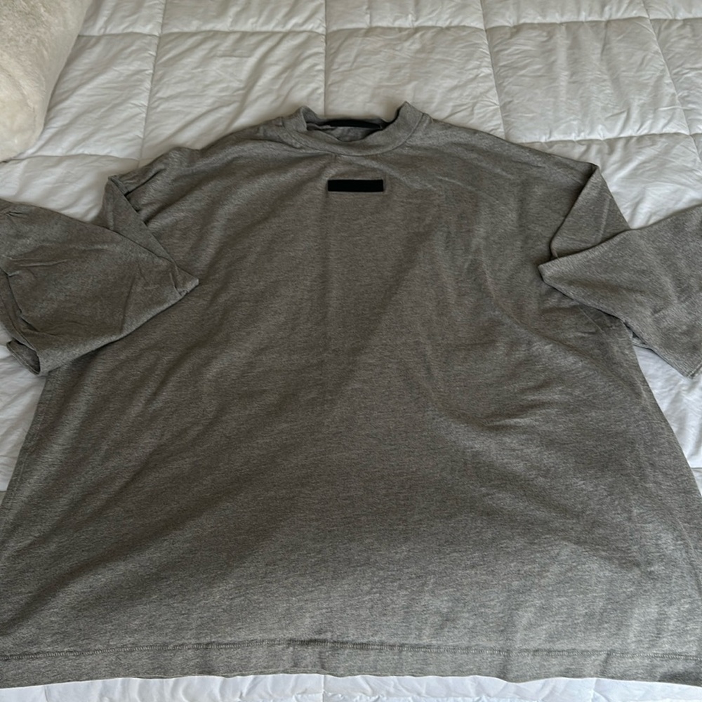 Fear of God Essentials Light Heather Grey Long Sleeve T-Shirt